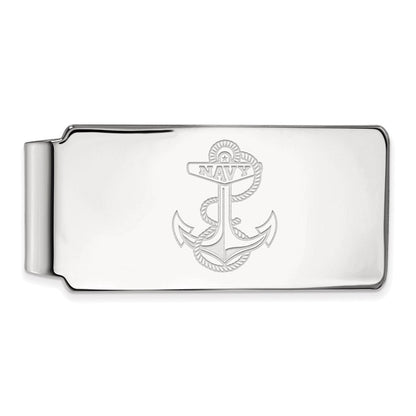 14K Weißgold Logoart Us Naval Akademie Anker Geldklammer