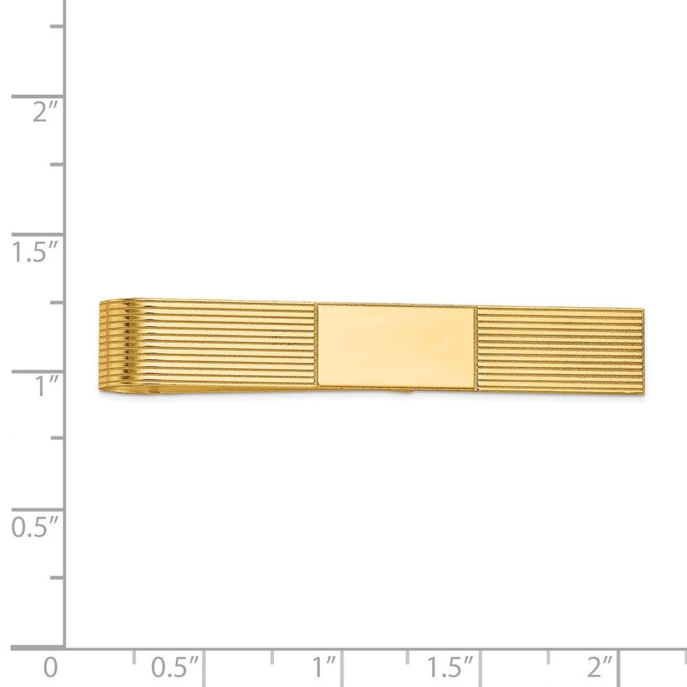 14K Gelbgold Herren Gerillt Gravierbar Krawatten Stab