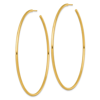 14K Gelbgold Poliert 2.0 X 75mm Röhre C-hoop Ohrstecker