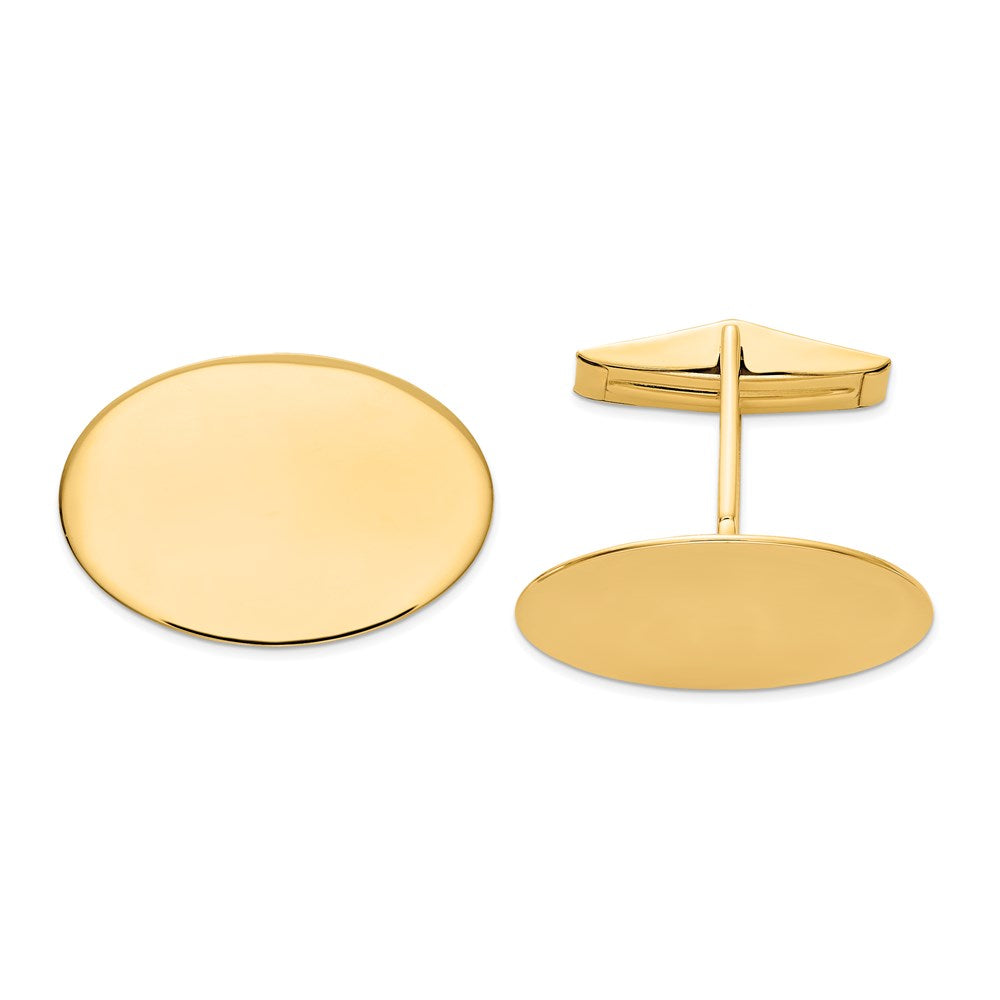 14K Gelbgold Herren Oval Manschette Knöpfe