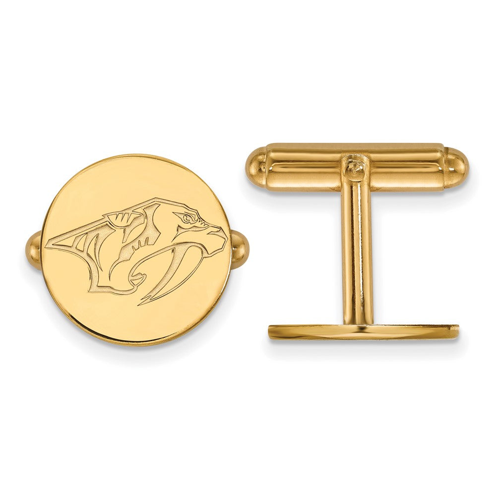 14K Gelbgold Gold Nhl Logoart Nashville Predators Manschette Knöpfe