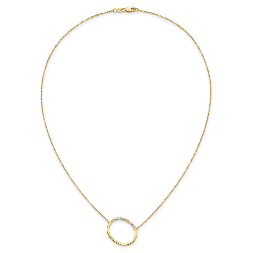 14K Gelbgold Seitlich Diamant Initiale O 18 Zoll Halskette
