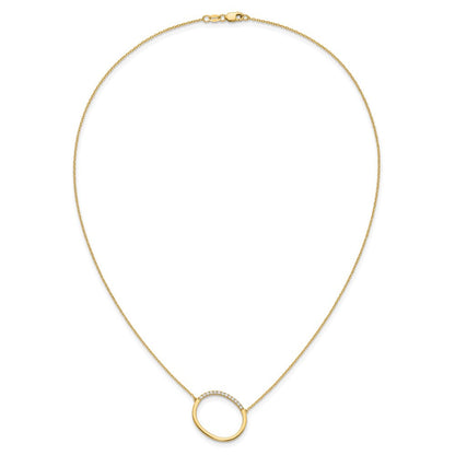 14K Gelbgold Seitlich Diamant Initiale O 18 Zoll Halskette