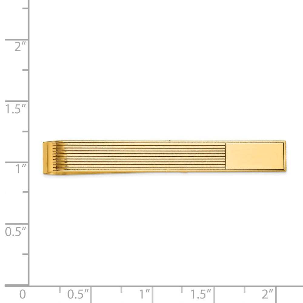 14K Gelbgold Herren Gerillt Gravierbar Krawatten Stab
