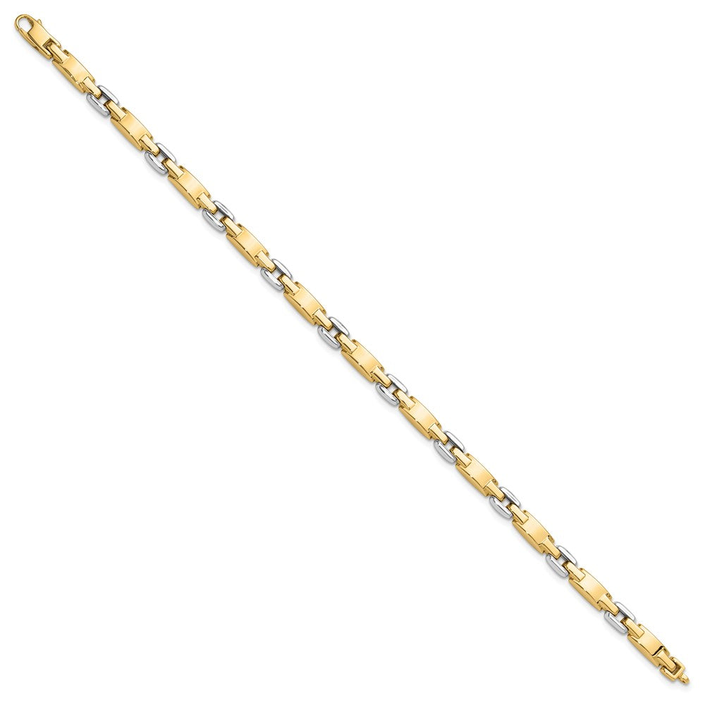 14K Bicolor Gold Bicolor Poliert 4.8mm Fantasieglieder Gliederarmband