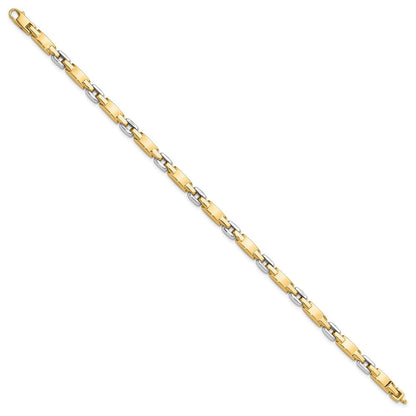 14K Bicolor Gold Bicolor Poliert 4.8mm Fantasieglieder Gliederarmband
