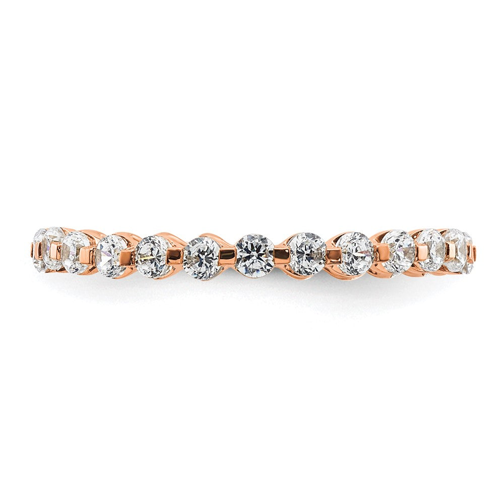 True Origin 14K Roségold 7/8 Karat Im Labor Gezüchtet Diamant Vs+ F+ Größe 6 Komplett Memoire Ehering Ring