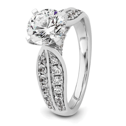 14K Weißgold Verlobungsring mit 2 1/8K rund geschliffenen, zertifizierten, im Labor gezüchteten Diamanten, VS/SI+ G+