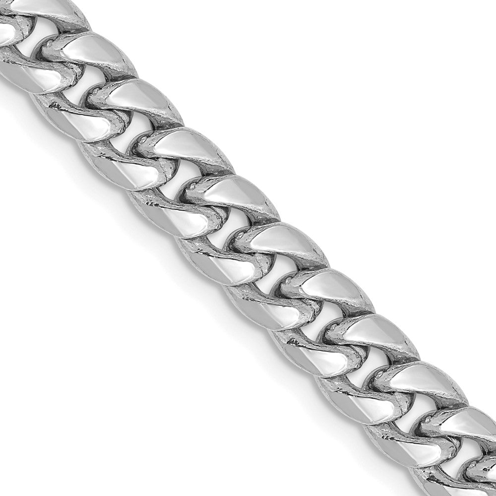 14K Weißgold 6mm Halbmassiv Miami Kubanisch Halskette