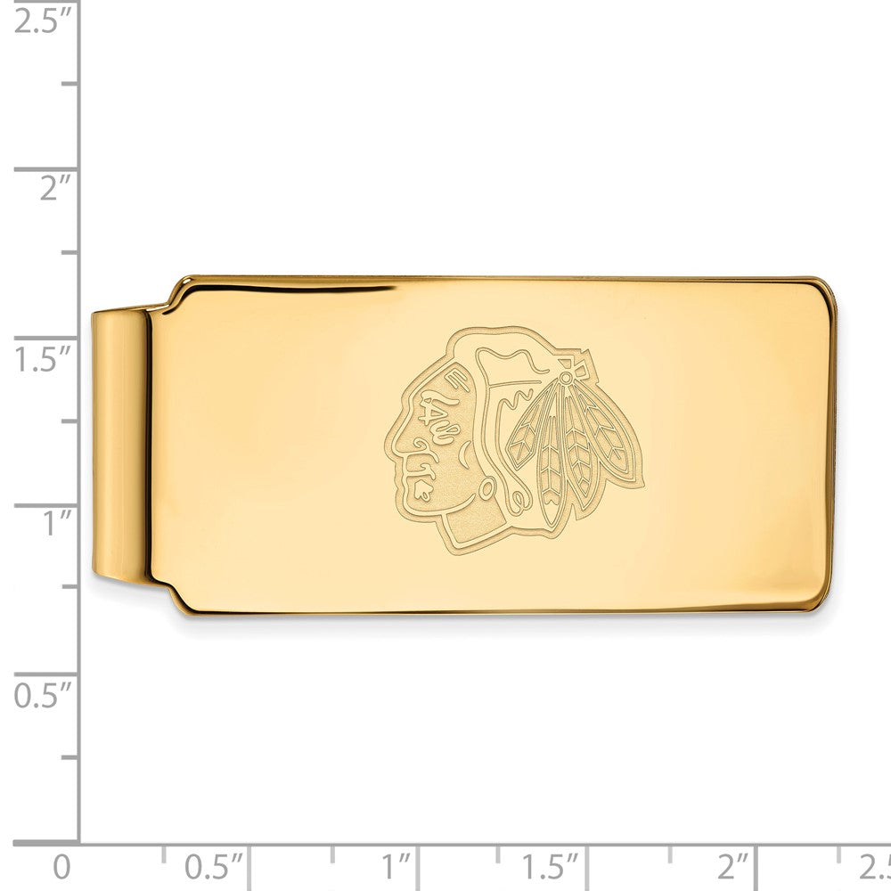 10K Gelbgold Gold Nhl Logoart Chicago Blackhawks Geldklammer