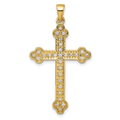 14K Gelbgold Kreuzanhänger mit 0,25 Karat Diamant