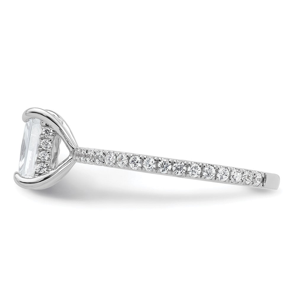 14K Weißgold Verlobungsring mit Solitär und Flair, 1,33K zertifizierter, im Labor gezüchteter Diamant im Radiant-Schliff, VS+ F+