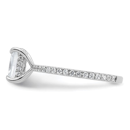 14K Weißgold Verlobungsring mit Solitär und Flair, 1,33K zertifizierter, im Labor gezüchteter Diamant im Radiant-Schliff, VS+ F+
