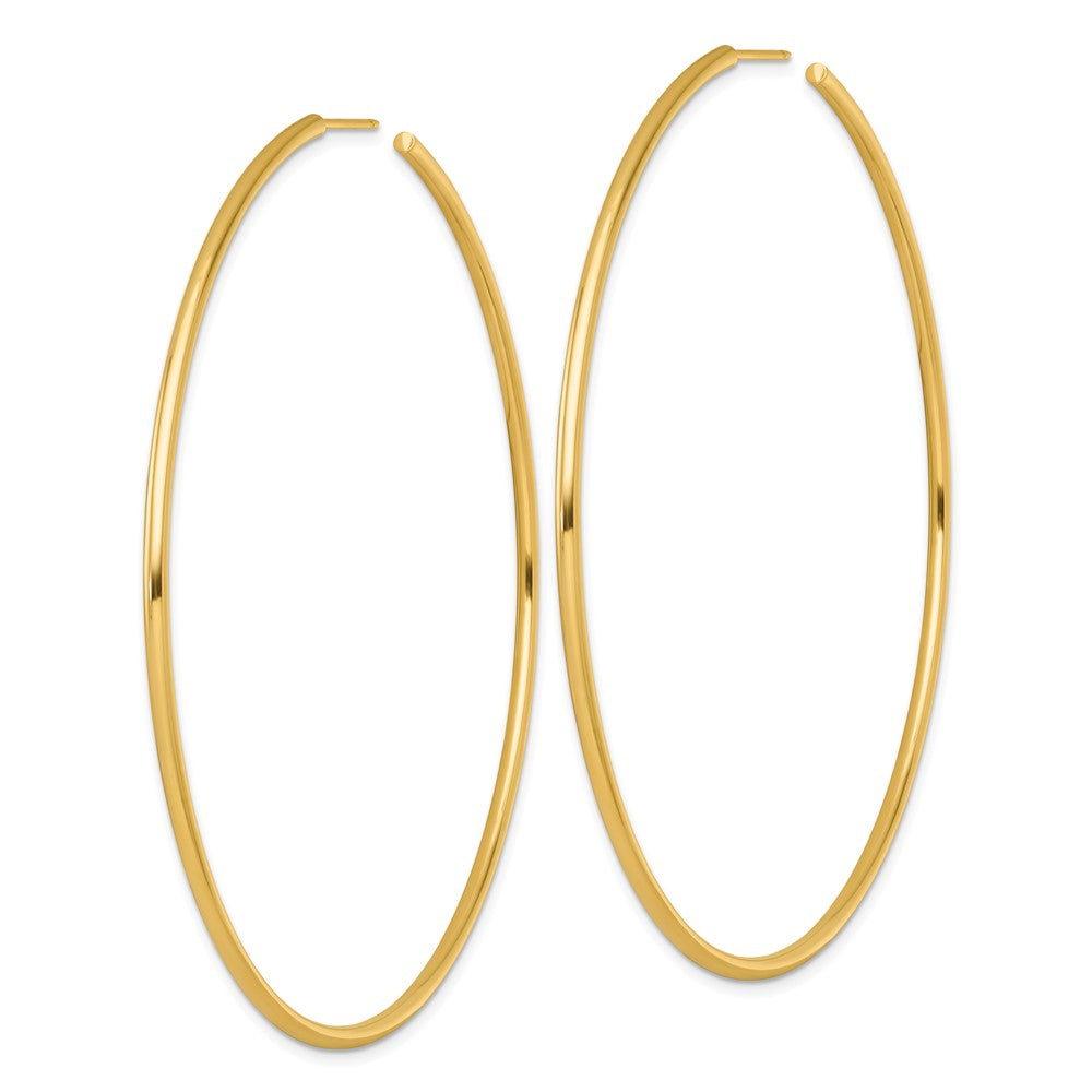 14K Gelbgold Poliert 2.0 X 80mm Röhre C-hoop Ohrstecker