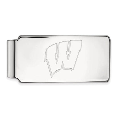 14K Weißgold Logoart University Of Wisconsin Buchstabe W Geldklammer