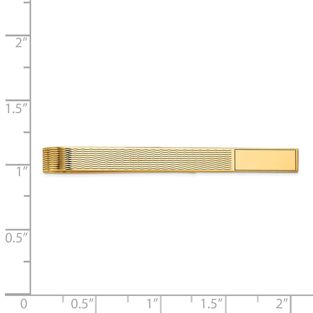 14K Gelbgold Herren Gerillt Gravierbar Krawatten Stab