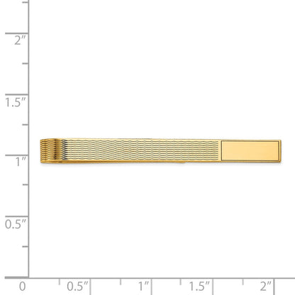 14K Gelbgold Herren Gerillt Gravierbar Krawatten Stab
