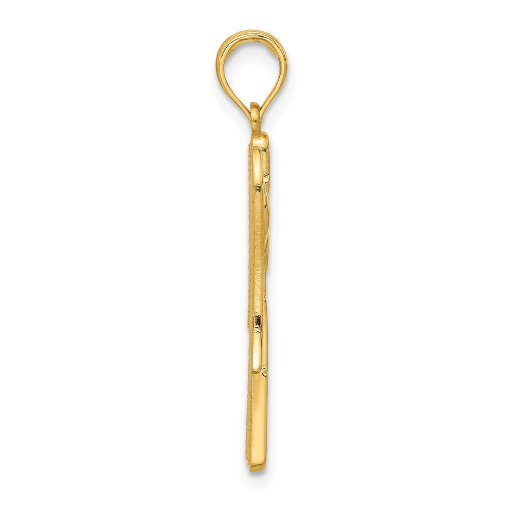 14K Gelbgold Fancy-Engel-Charm