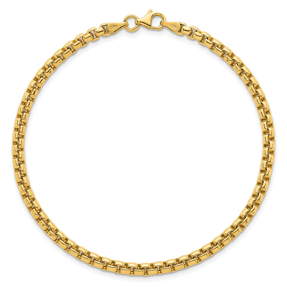 14K Gelbgold Poliert 3.5mm Abgerundet Venezianer Kette Herren Armband