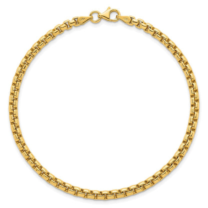 14K Gelbgold Poliert 3.5mm Abgerundet Venezianer Kette Herren Armband