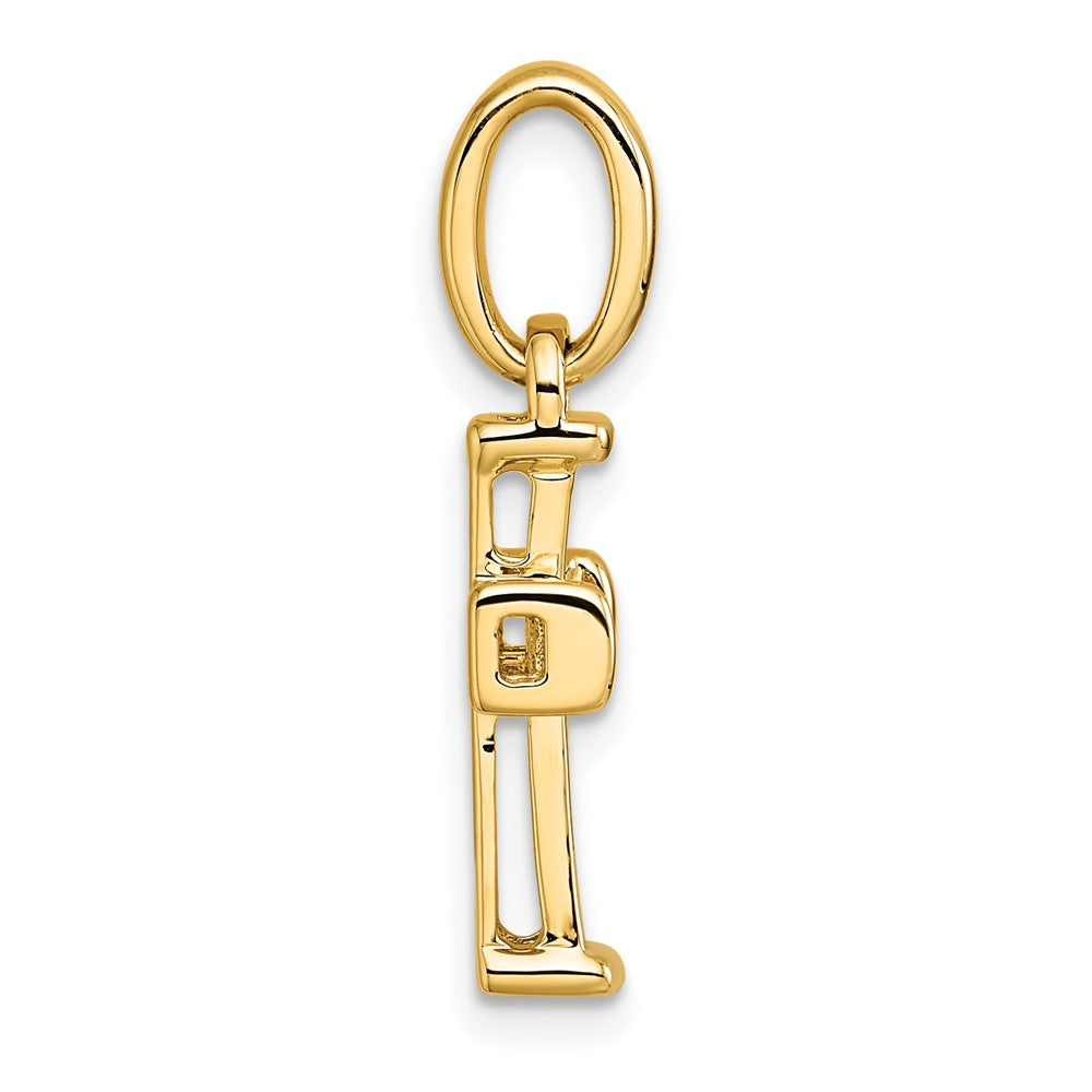 14K Gelbgold kleiner Diamant-Kreuzanhänger „Latin Cross", 0,2 ct