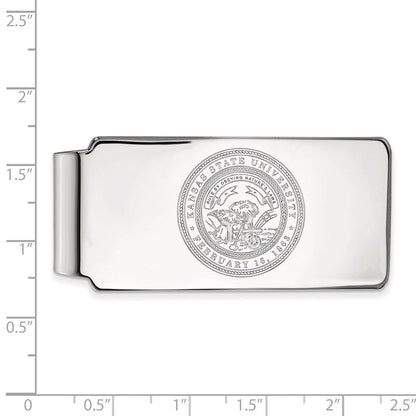 14K Weißgold Logoart Kansas State University Wappen Geldklammer