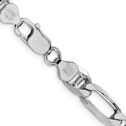 Sterlingsilber Rhodiniert 8.25mm Figaro Anker Halskette