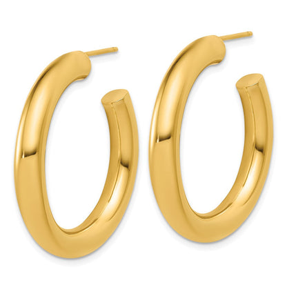 14K Gelbgold Poliert 5.0 X 35mm Röhre C-hoop Ohrstecker