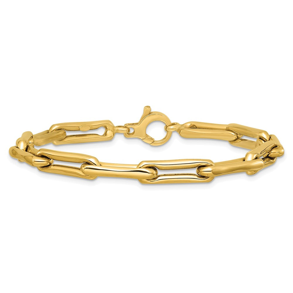 14K Gelbgold Poliert 5.7mm Fantasie Lang Glieder Gliederarmband