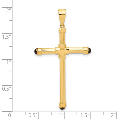 14K Gelbgold Polierter Anhänger mit Kreuz aus schwarzem Onyx