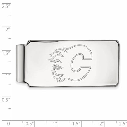 14K Weißgold Nhl Logoart Calgary Flames Geldklammer