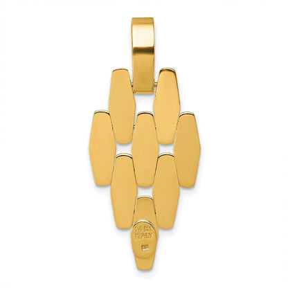 14K Gelbgold Poliert Fantasieglieder Geometric Hängend Anhänger