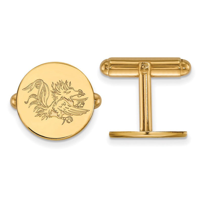 14K Gelbgold Gold Logoart University Of South Carolina Gamecock Manschette Knöpfe