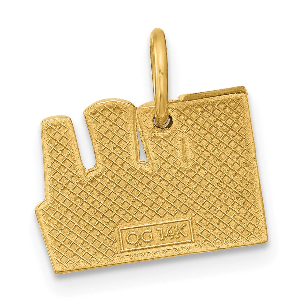 14K Gelbgold Charm mit mehrfarbig emaillierten Nagellackfläschchen