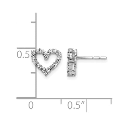 14K Weißgold Diamant-Herz-Ohrstecker, 0,25 ct