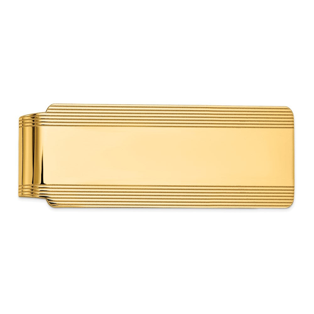 14K Gelbgold Herren Gerillt Poliert Geldklammer