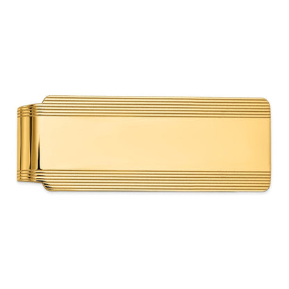 14K Gelbgold Herren Gerillt Poliert Geldklammer
