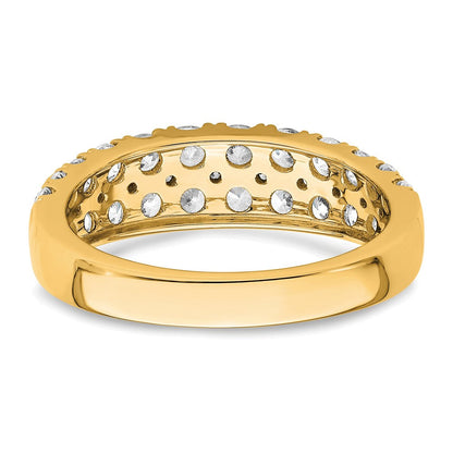 True Origin 14K Gelbgold Verlobungsring mit 1,25 ct. laborgezüchteten Diamanten VS+ F+, zweireihig, kompletter Ehering
