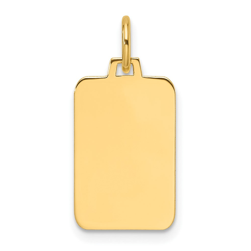 14K Gelbgold Schlicht Gravierbar Rectangular 15.4x10.5mm Plättchen Charm