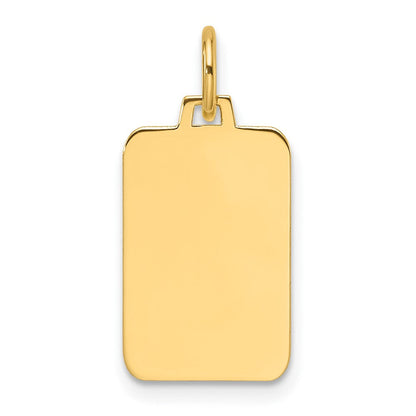 14K Gelbgold Schlicht Gravierbar Rectangular 15.4x10.5mm Plättchen Charm