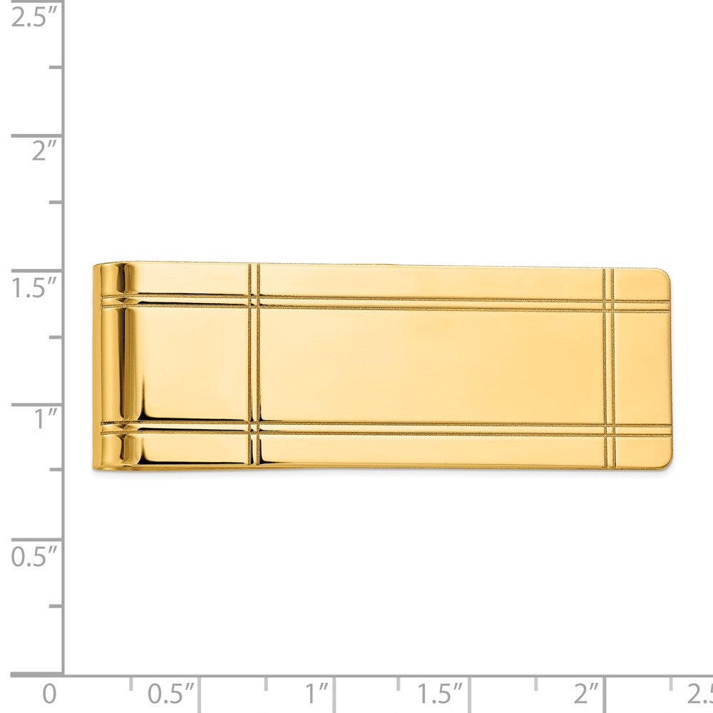 14K Gelbgold Herren Gerillt Poliert Geldklammer