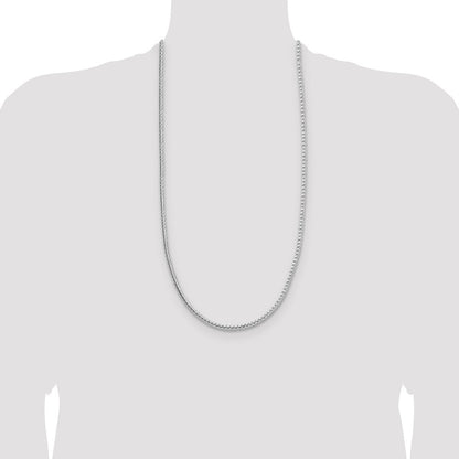 Sterlingsilber 3.8mm Diamantiert Rund Franco 30 Zoll Kette