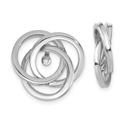 14K Weißgold Poliert Liebe Knoten Ohrring Jacken
