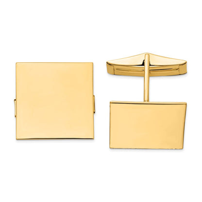 14K Gelbgold Herren Quadratisch Manschette Knöpfe