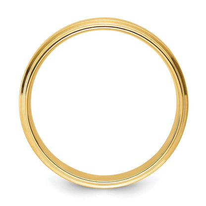 14K Gelbgold 6 mm leichter Ehering mit Komfort-Passform, gebürstet-satiniert/poliert und abgestufter Kante