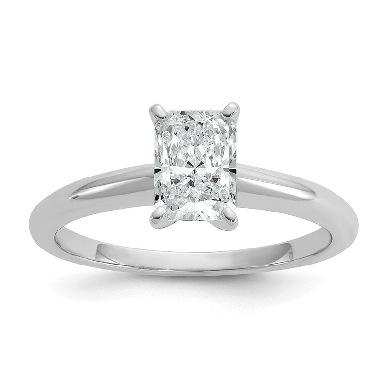 14K Weißgold 1 Karat Im Labor Gezüchtet Diamant Vs+ F+ Radiant Solitär Komplett Verlobungsring