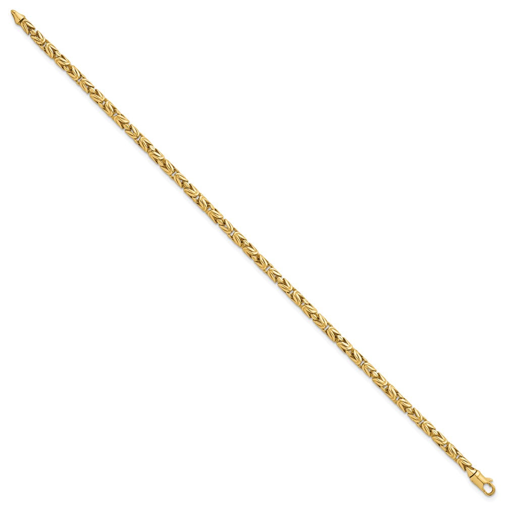 14K Gelbgold Poliert 3mm Abgerundet Byzantiner Glieder Gliederarmband