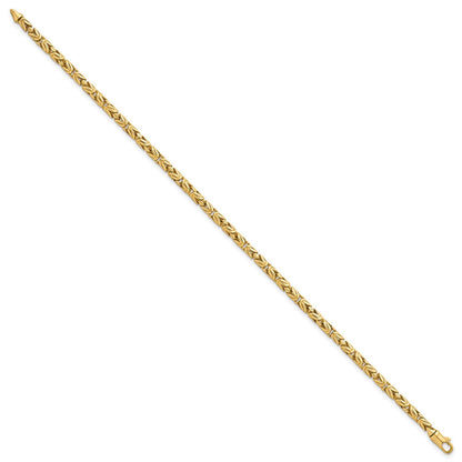 14K Gelbgold Poliert 3mm Abgerundet Byzantiner Glieder Gliederarmband