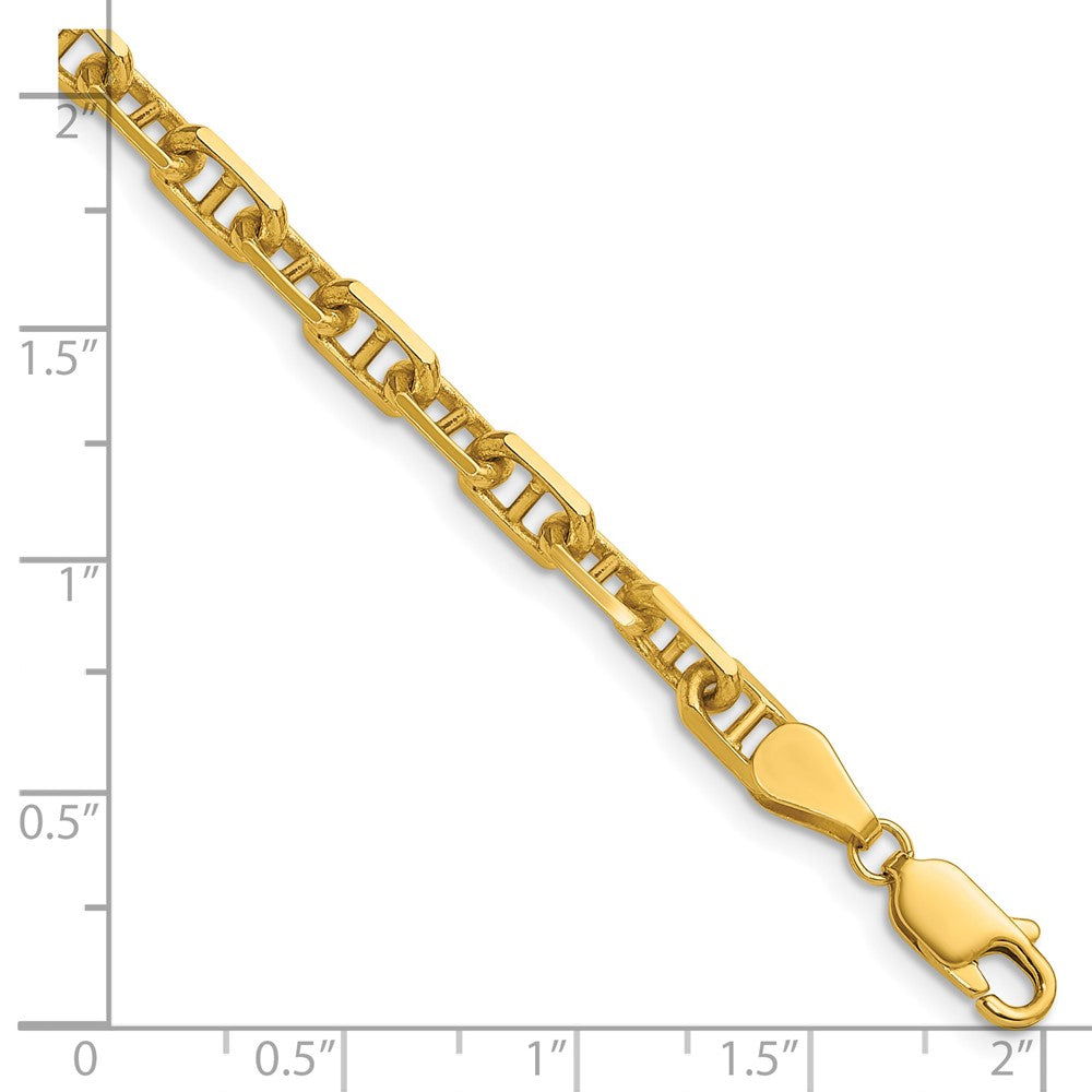 14K Gelbgold 5.0mm Diamantiert Marine Anker Gliederarmband