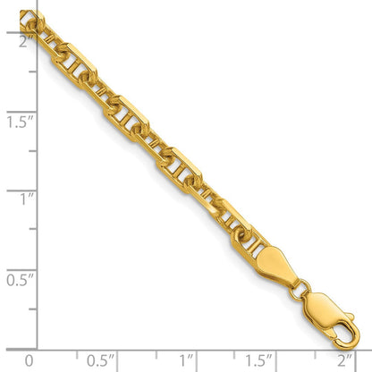 14K Gelbgold 5.0mm Diamantiert Marine Anker Gliederarmband
